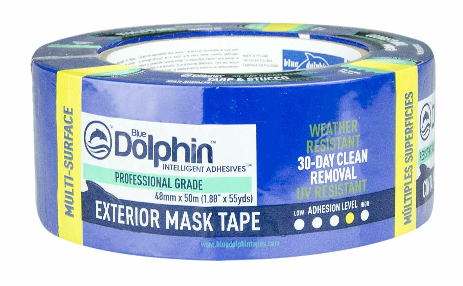 Blue Dolphin Exterior Tarp&Stucco UV Resistant Tape Masking 48mm x 50m ...